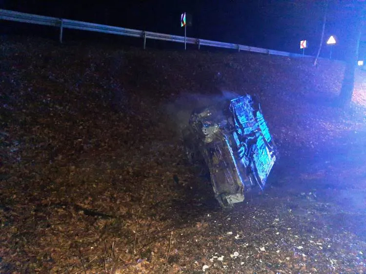 W Kurowie płonęła osobowa Honda Civic