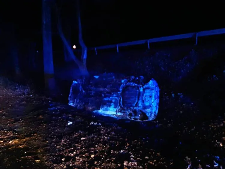 W Kurowie płonęła osobowa Honda Civic