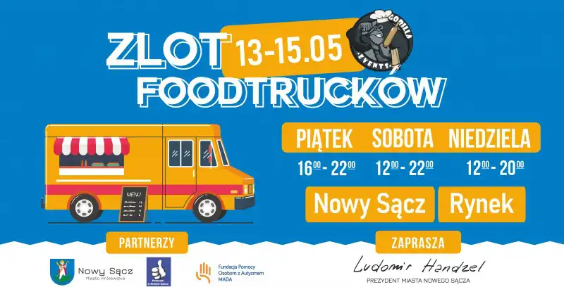 W dniach 13-15 maja Zlot Food Trucków na płycie nowosądeckiego Rynku