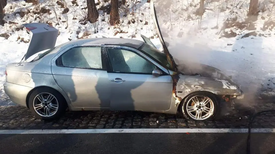 Pożar samochodu osobowego w Obłazach Ryterskich