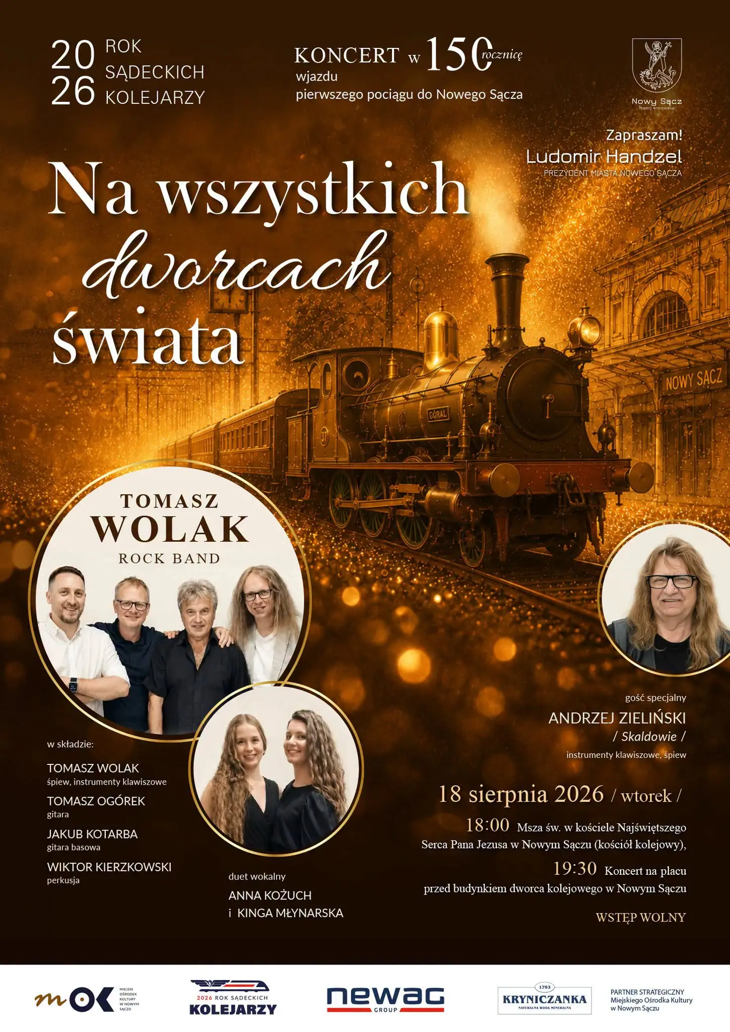Wyjątkowy jubileusz w Nowym Sączu. Miasto zaprasza na koncert z okazji 150-lecia kolei