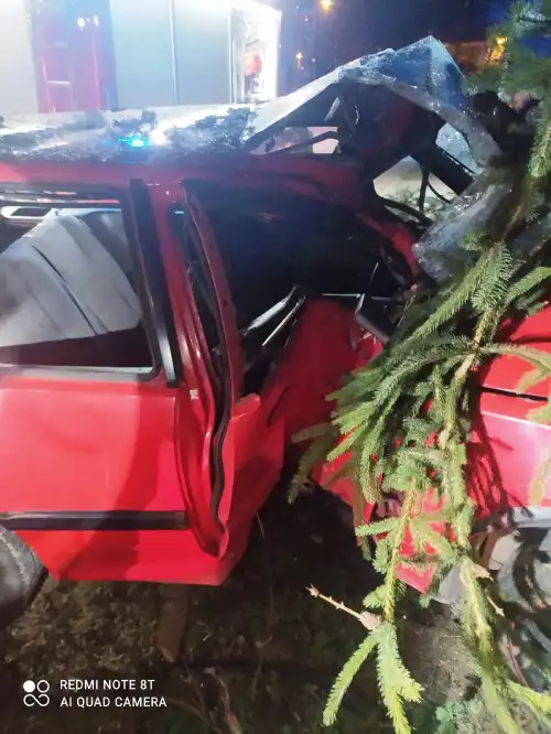 W Piątkowej osobówka wypadła z drogi i uderzyła w ogrodzenie