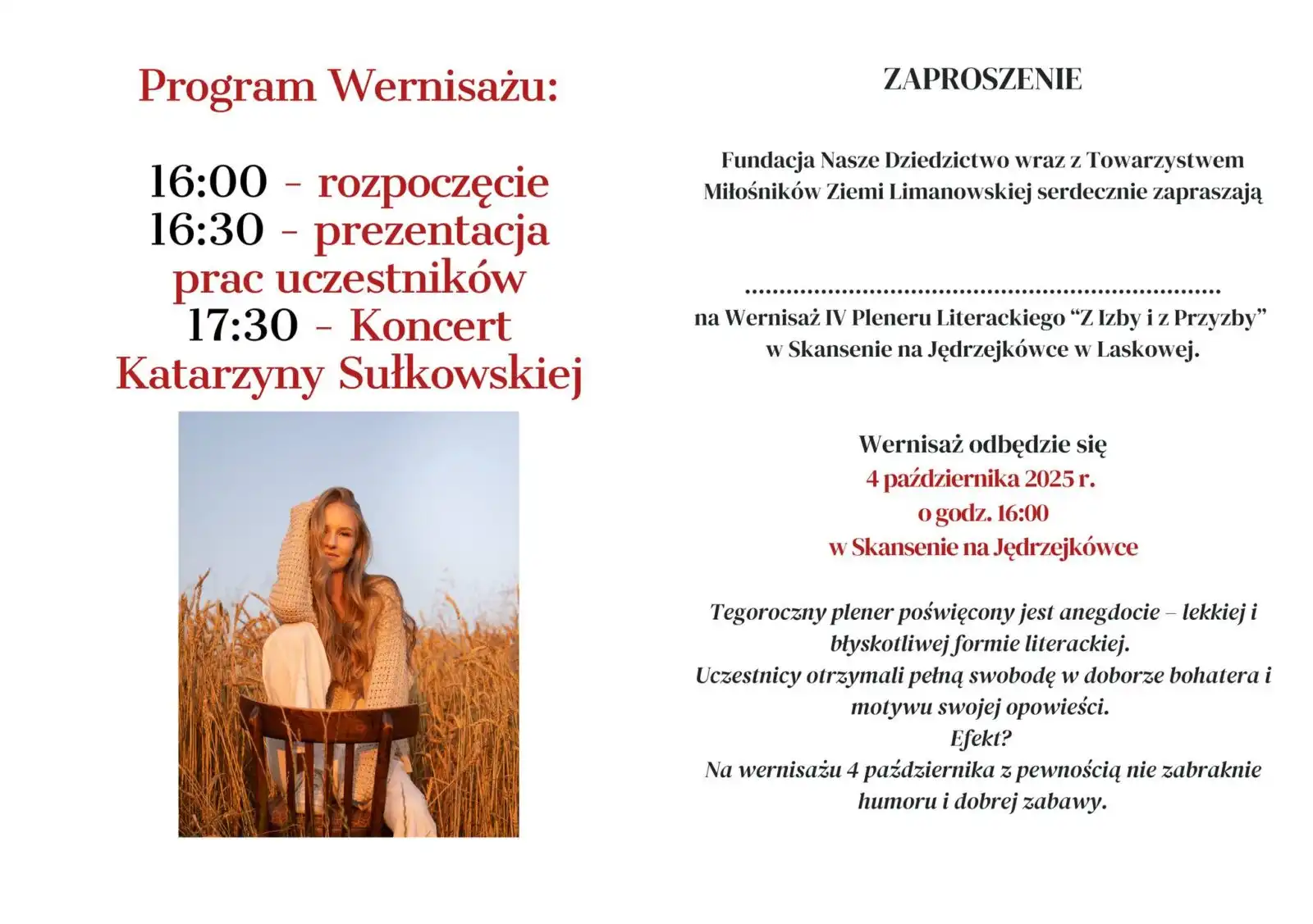 Skansen w Laskowej w rytmie słów i muzyki. Wernisaż IV Pleneru Literackiego