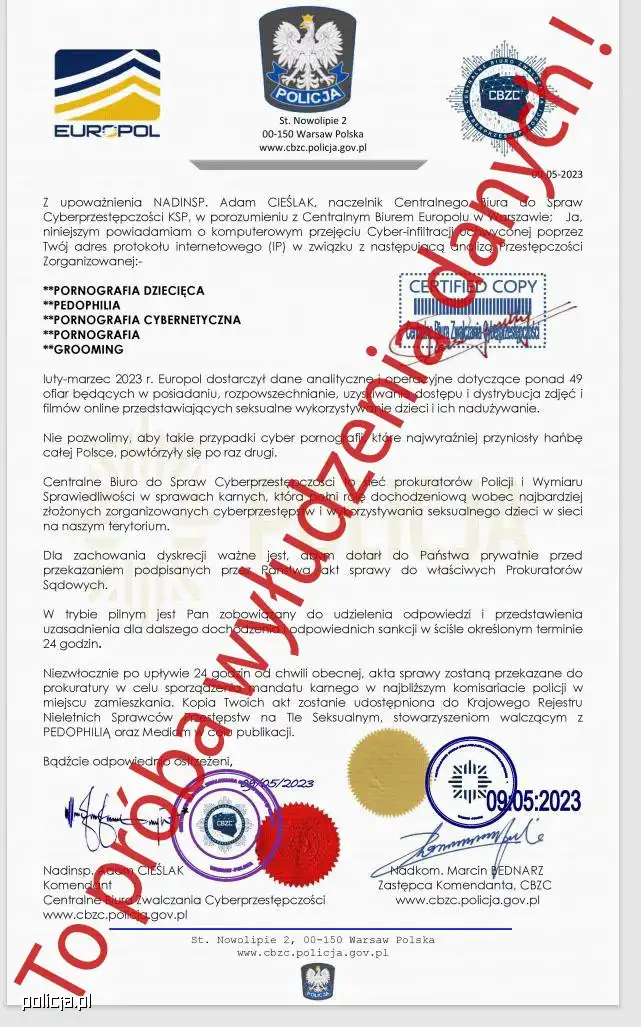 Centralne Biuro Zwalczania Cyberprzestępczości ostrzega przed fałszywymi e-mailami