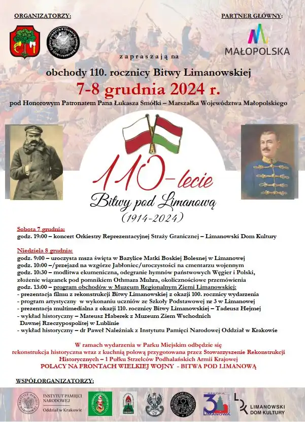 Bitwa Limanowska. 110 lat tradycji i pamięci. Obchody w Limanowej