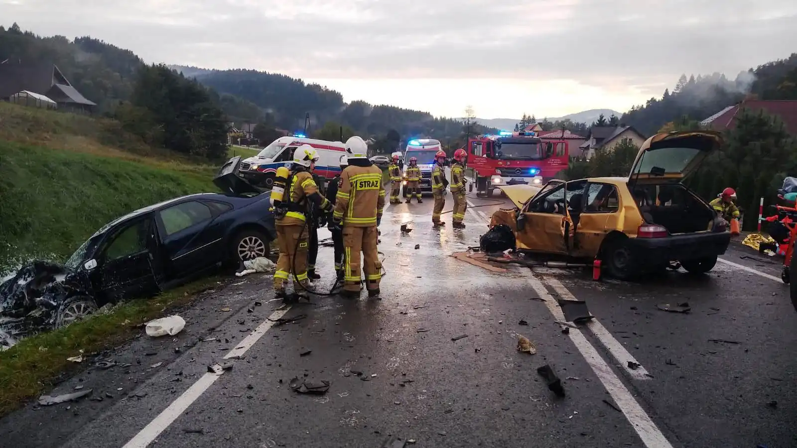 Wypadek w Nowej Wsi. 5 osób poszkodowanych w tym jedna ciężko