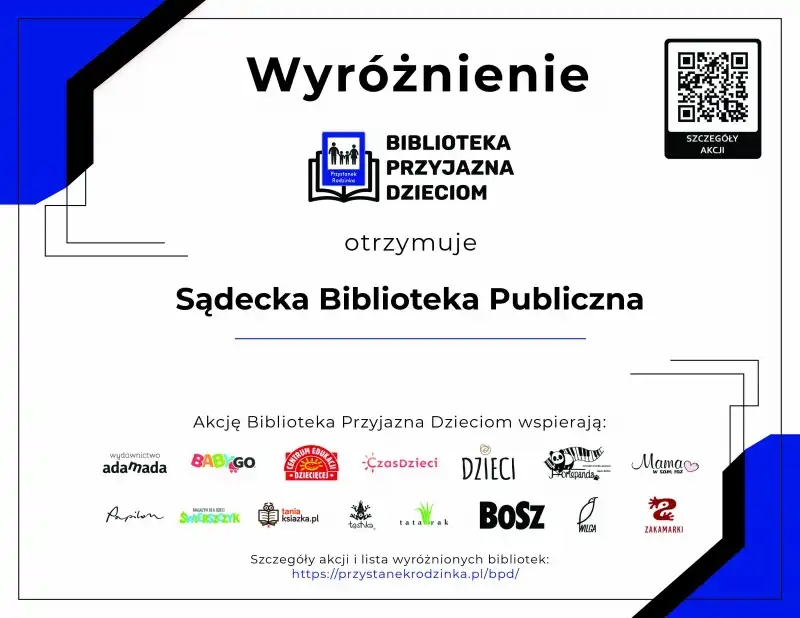 Sądecka Biblioteka Publiczna pośród bibliotek przyjaznych dzieciom