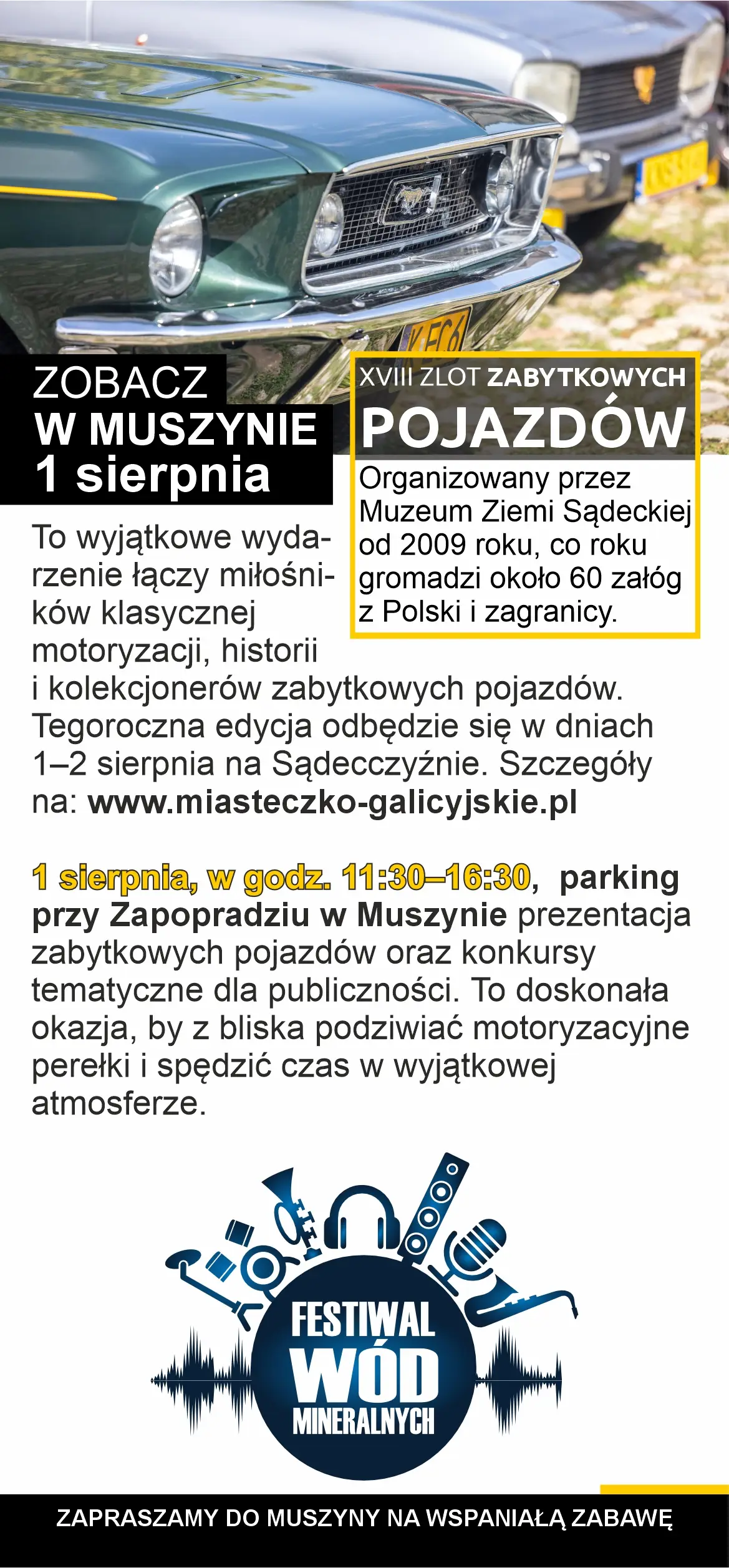 Zabytkowe auta, koncert IRA i nowe muzeum. Ten weekend w Muszynie zapowiada się wyjątkowo