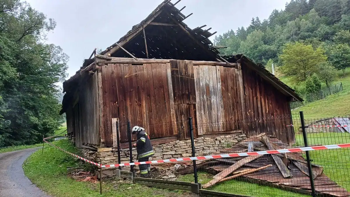 Maszkowice: Ściana budynku groziła zawaleniem. Interweniowali strażacy