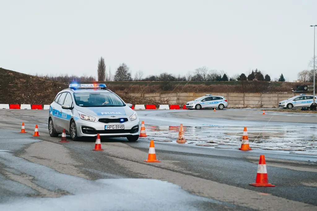 Policjanci z drogówki doskonalili technikę jazdy radiowozem