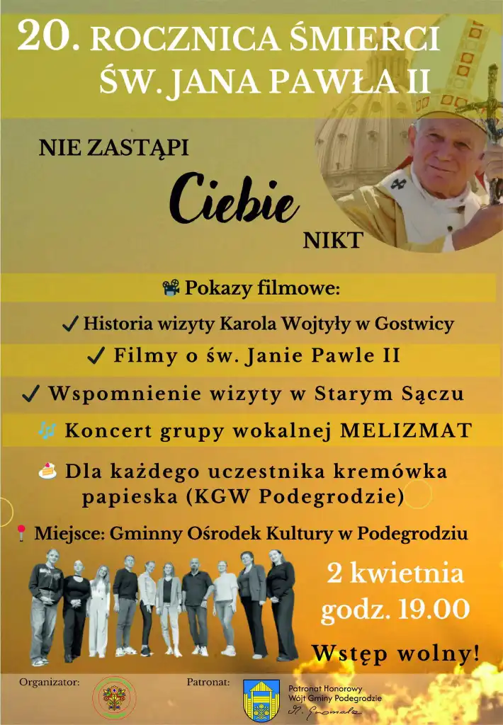 Wieczór wspomnień o Janie Pawle II w Podegrodziu. Dołącz do wyjątkowego wydarzenia