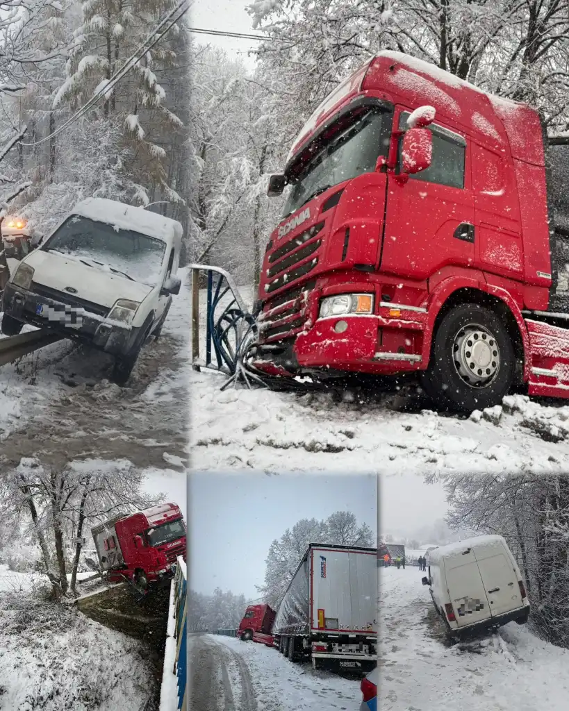 Zjazdy i podjazdy pod śniegiem a kierowcy walczą o utrzymanie toru jazdy. Trudne warunki na drogach Limanowej