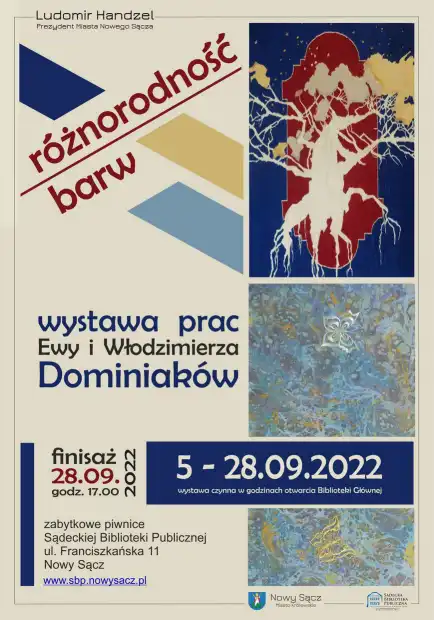 Wystawa „Różnorodność barw” Ewy i Włodzimierza Dominiaków w Sądeckiej Bibliotece Publicznej