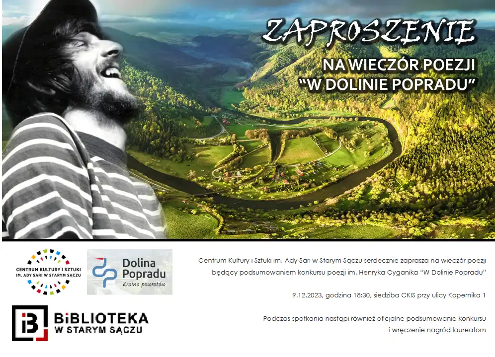 9 grudnia wieczór poezji “W Dolinie Popradu”