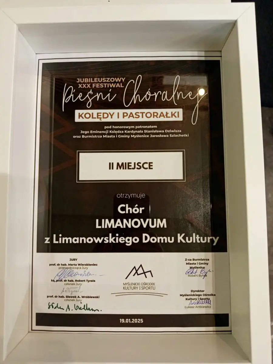 Chór LimaNovum na podium XXX Myślenickiego Festiwalu Pieśni Chóralnej