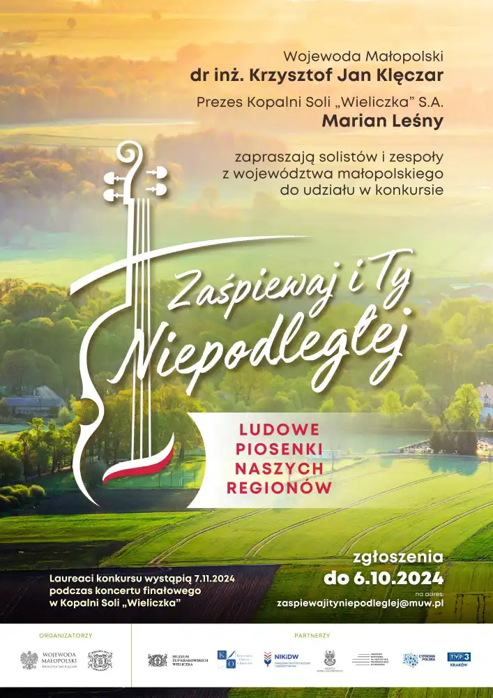Patriotyzm i folklor w harmonii. Weź udział w Konkursie ZAŚPIEWAJ I TY NIEPODLEGŁEJ!
