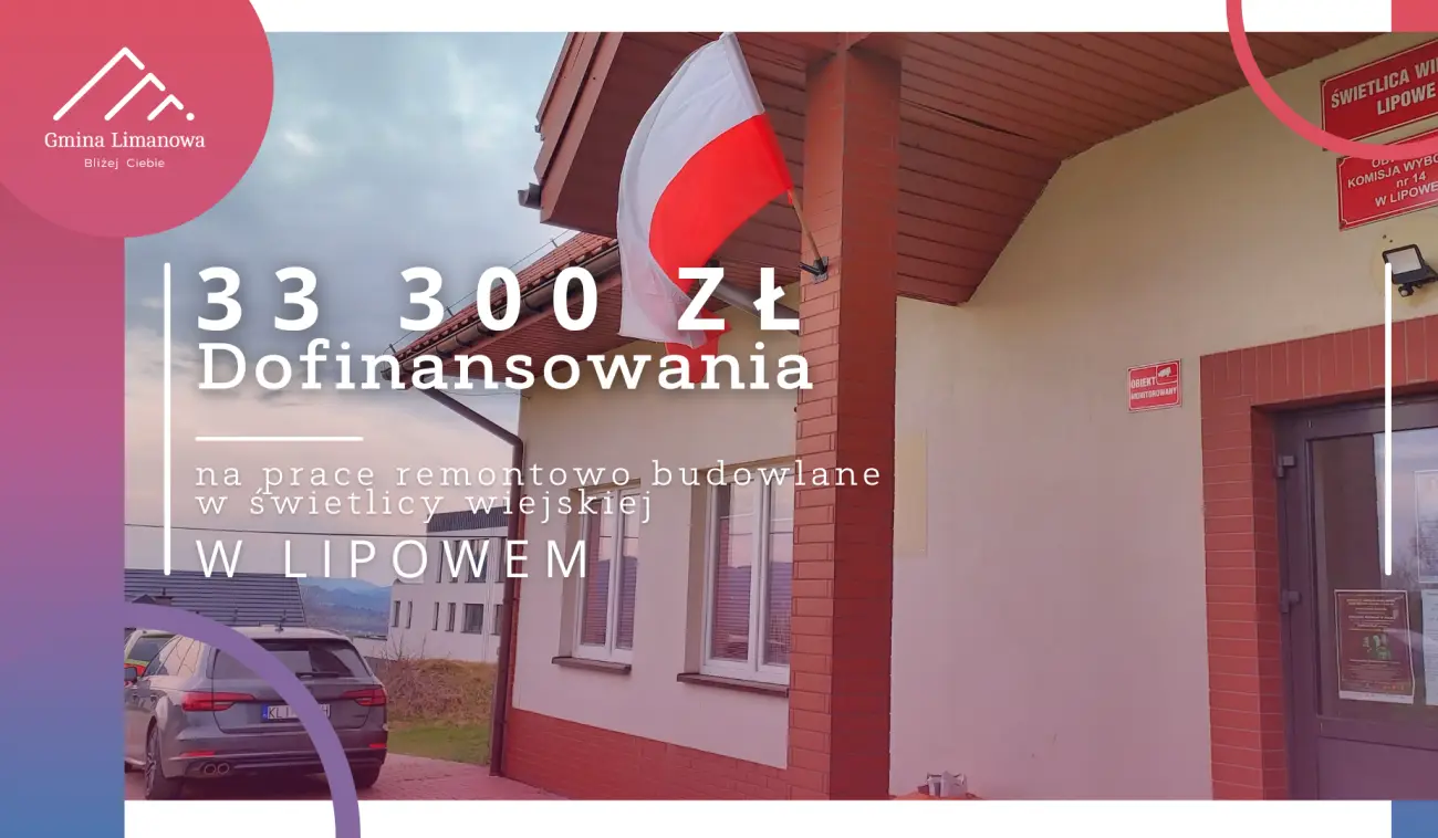 Świetlica w Lipowem przejdzie remont. Gmina pozyskała dofinansowanie