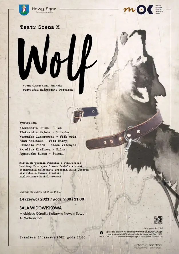 14 marca w MOK spektakl dla młodzieży pt. "Wolf"