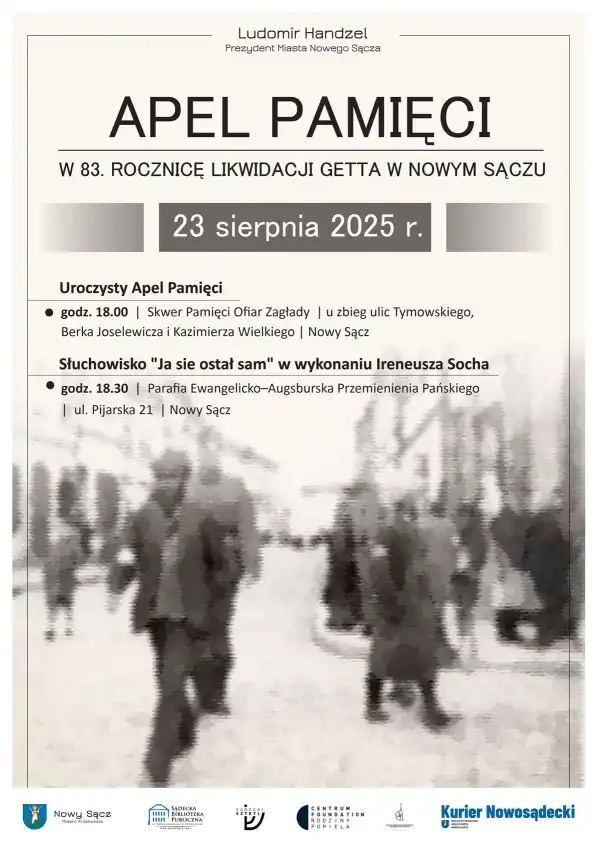 Apel Pamięci w 83. rocznicę likwidacji getta w Nowym Sączu