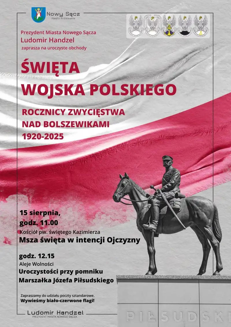 Nowy Sącz uczci Święto Wojska Polskiego i 105. rocznicę Bitwy Warszawskiej