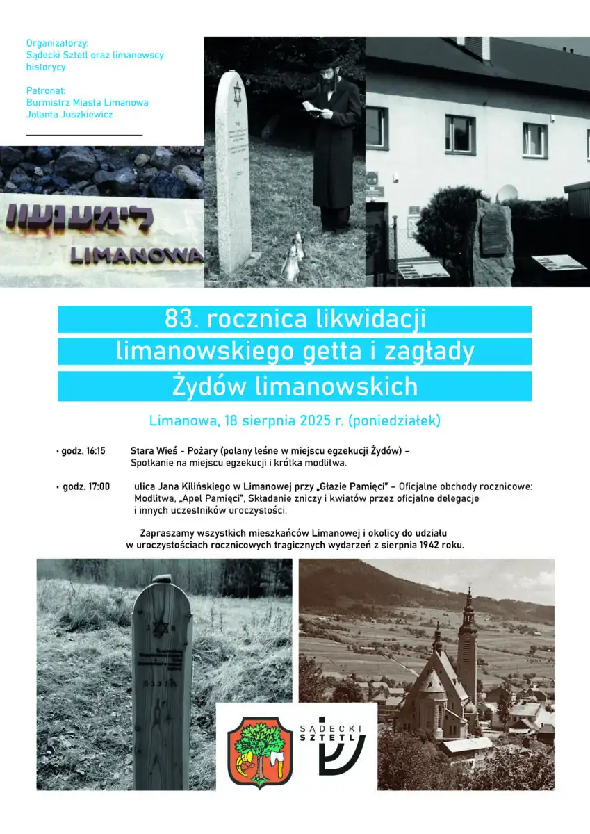 83. rocznica likwidacji limanowskiego getta. Pamięć o zagładzie Żydów limanowskich