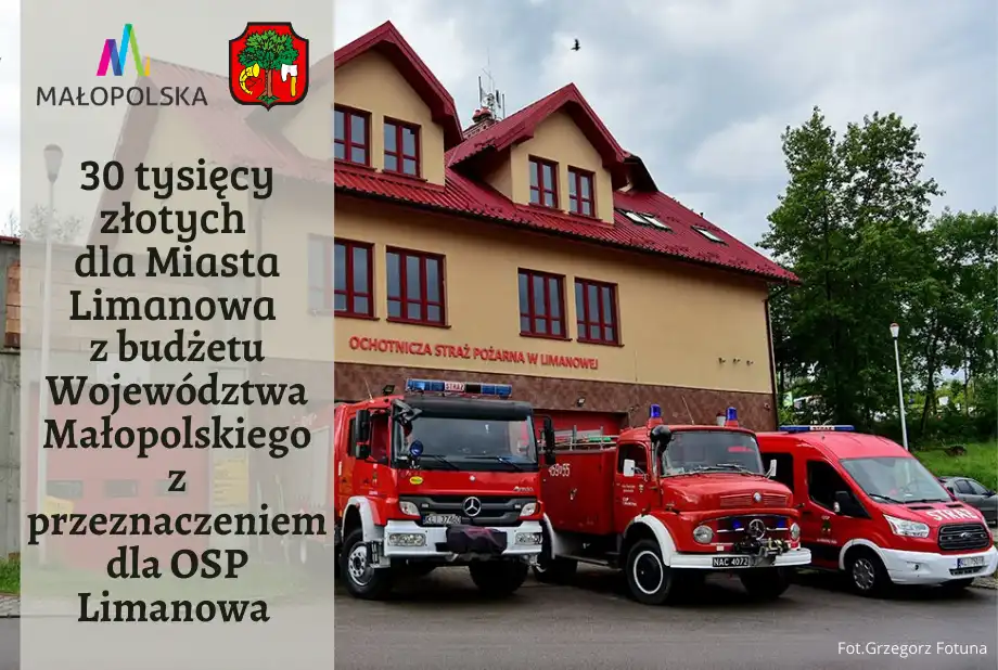 30 tysięcy złotych na nowy sprzęt dla strażaków z Limanowej