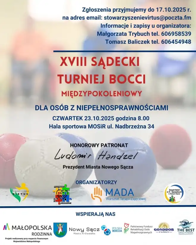 XVI Turniej Bocci w Nowym Sączu. Sport bez barier