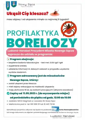 Nowy Sącz: Bezpłatne badania diagnostyczne w kierunku wykrycia boreliozy