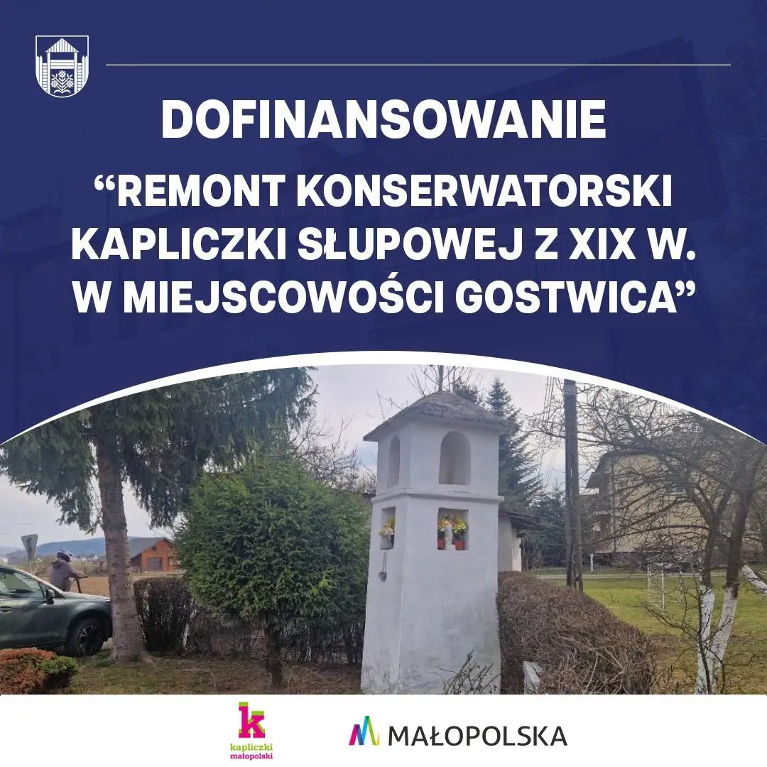 Zabytkowa kapliczka w Gostwicy zostanie odnowiona. Gmina Podegrodzie z dofinansowaniem