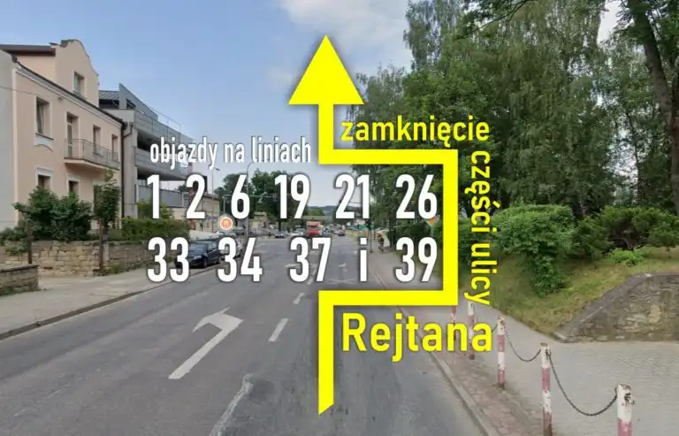 Zmiany w ruchu od 18 września. Zamknięcie ul. Rejtana i nowe trasy autobusów