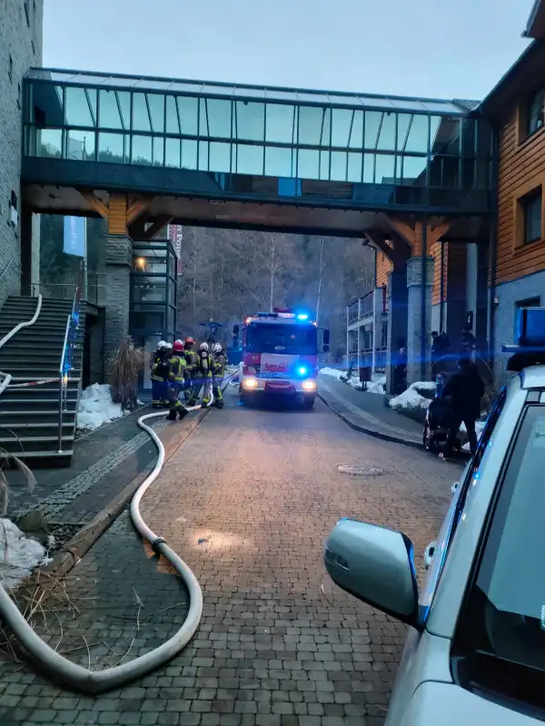 Pożar w jednym z hoteli w Krynicy-Zdroju. Paliła się sauna. Ewakuowano gości i pracowników