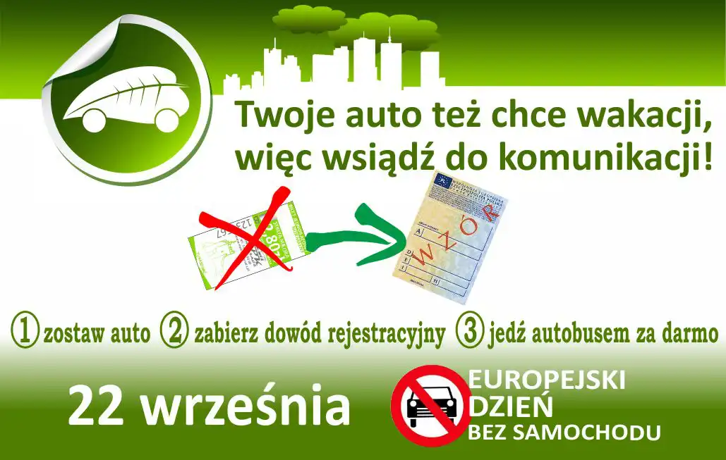 22 września - Europejski Dzień Bez Samochodu