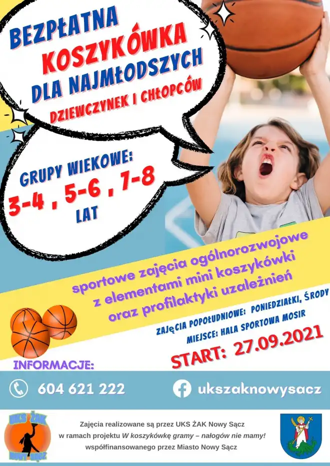 Bezpłatna koszykówka dla najmłodszych w Nowym Sączu