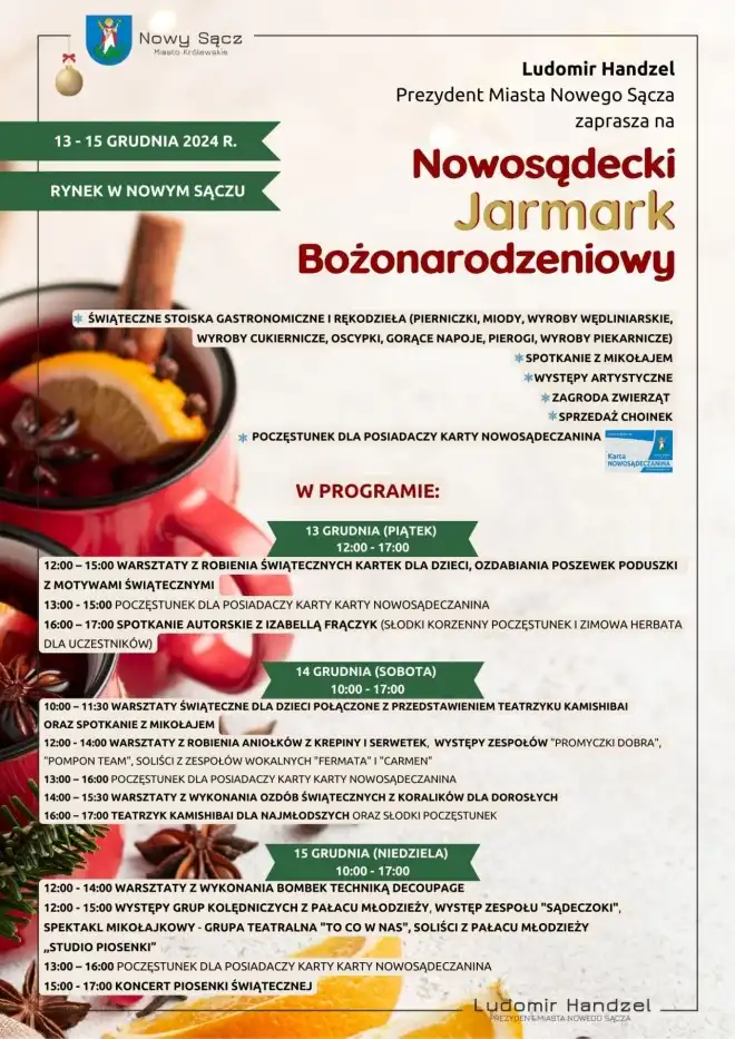 Zbliżają się święta! Nowosądecki Jarmark Bożonarodzeniowy już 13-15 grudnia