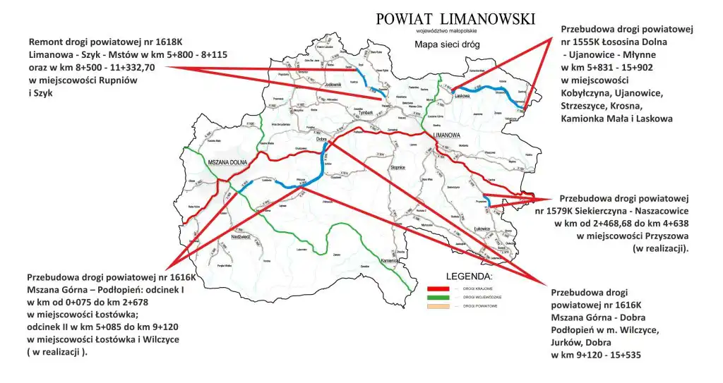 Ponad 22 mln zł  na realizacje dwóch ważnych inwestycji drogowych w powiecie limanowskim