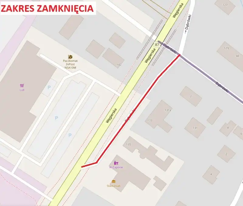 Uwaga kierowcy! Tymczasowe zamknięcie ul. Dąbrówki w Nowym Sączu