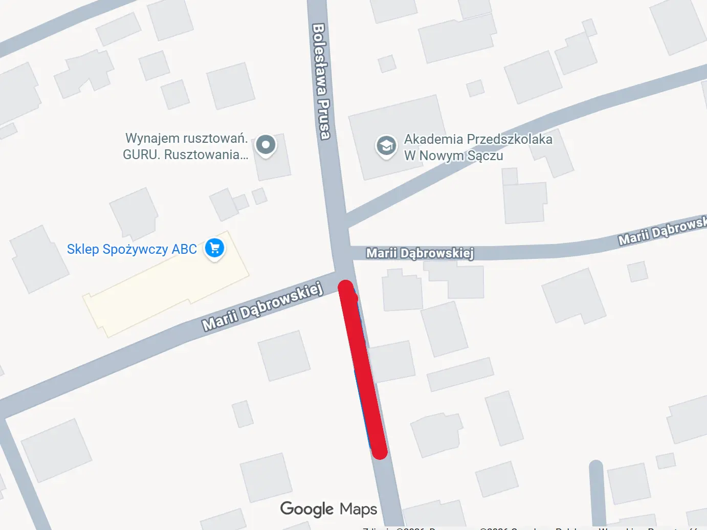 Rusza budowa chodnika przy ul. Prusa w Nowym Sączu. Kierowców czekają utrudnienia