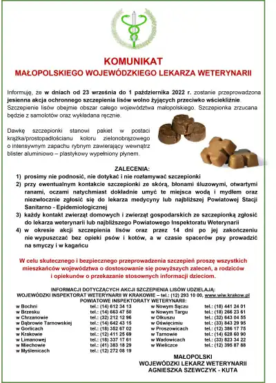 Jesienna akcja szczepienia lisów