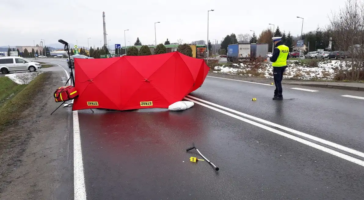 Tragiczny wypadek drogowy w Gorlicach. Nie żyje 50-letni mężczyzna