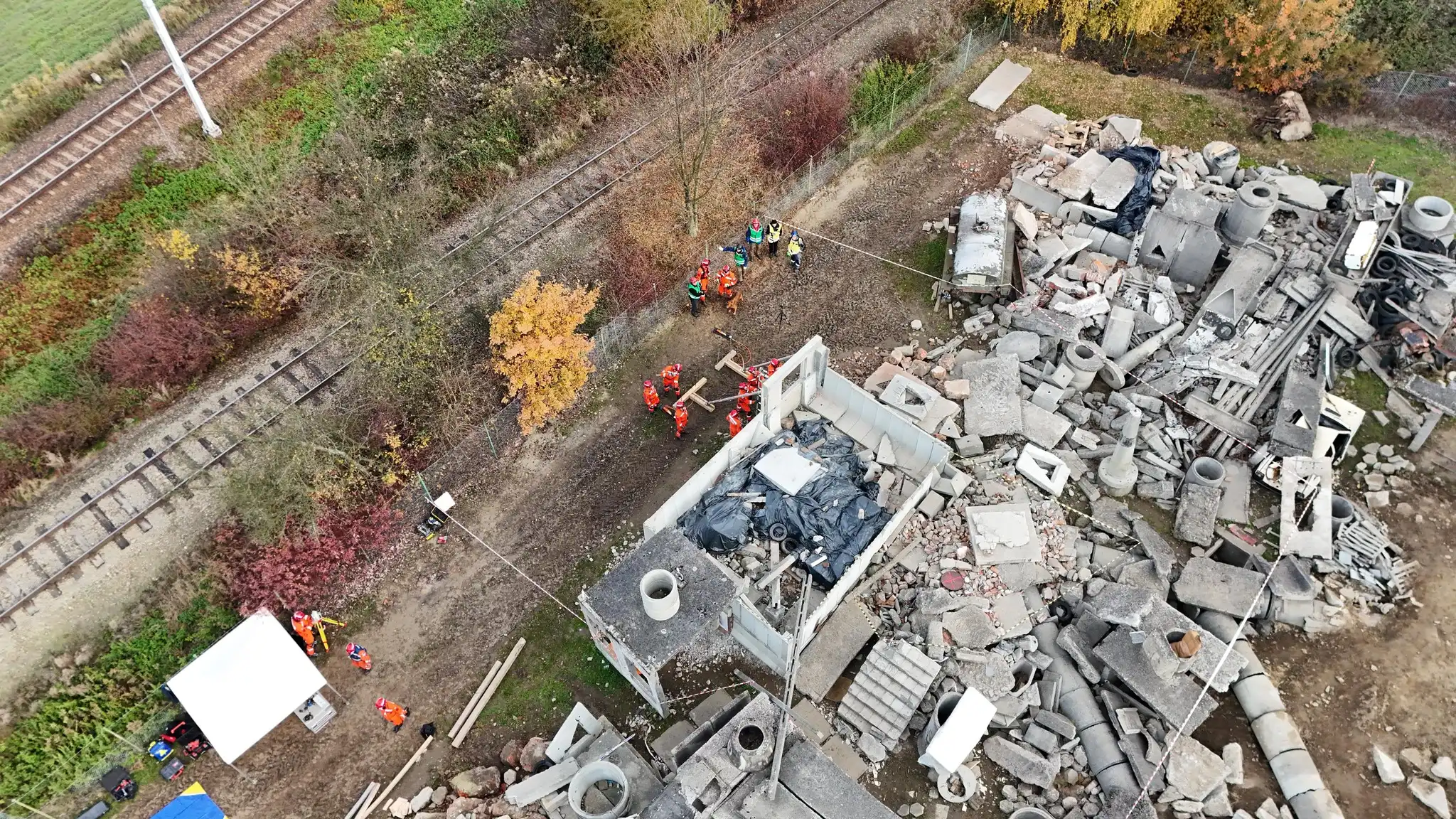 Siły ratunkowe w akcji. Nowy Sącz 2024. Manewry po trzęsieniu ziemi