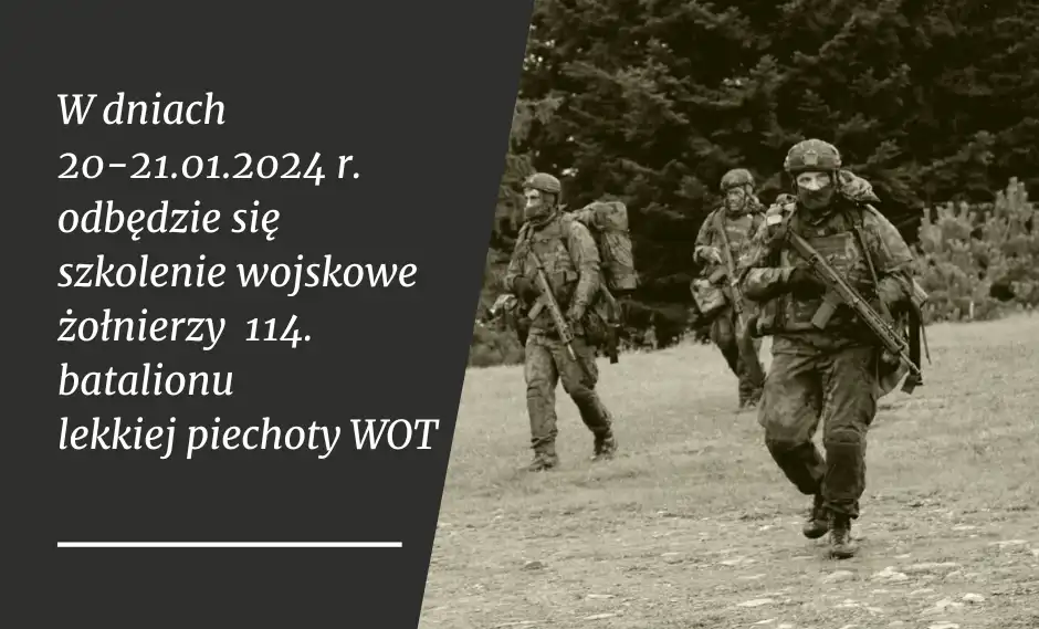 W dniach 20-21 stycznia na terenie miasta i gminy Limanowa szkolenie żołnierzy WOT