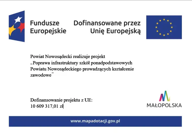 Nowe inwestycje w szkolnictwo zawodowe Powiatu Nowosądeckiego