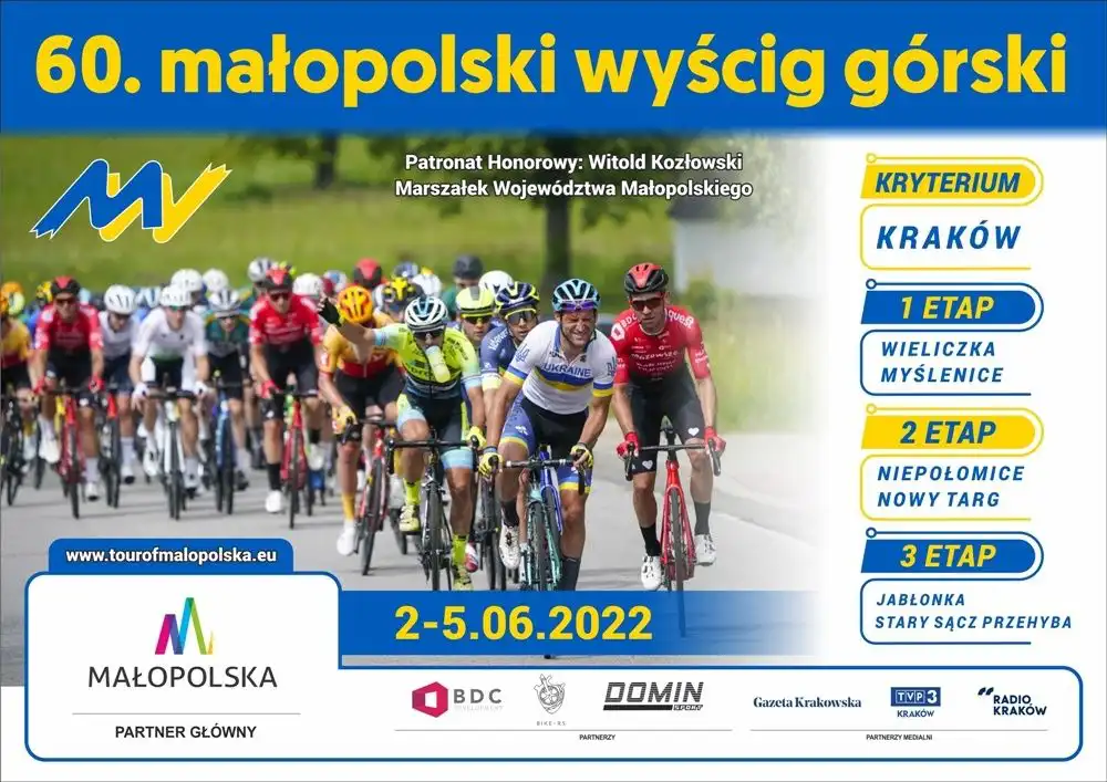 2 czerwca rusza jubileuszowa - 60. odsłona Małopolskiego Wyścigu Górskiego
