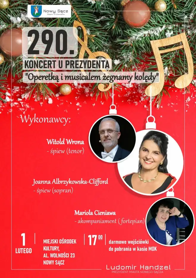 „Operetką i musicalem żegnamy kolędy”. Wyjątkowy koncert w Nowym Sączu