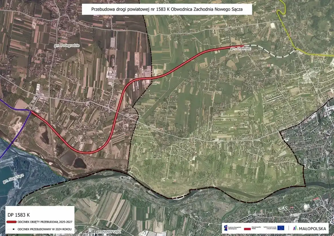 Nowa jakość obwodnicy zachodniej Nowego Sącza. Unijne wsparcie dla ważnej inwestycji drogowej