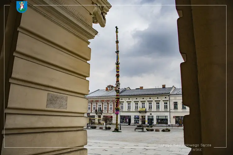 Na nowosądeckim rynku stanęła 24-metrowa palma wielkanocna
