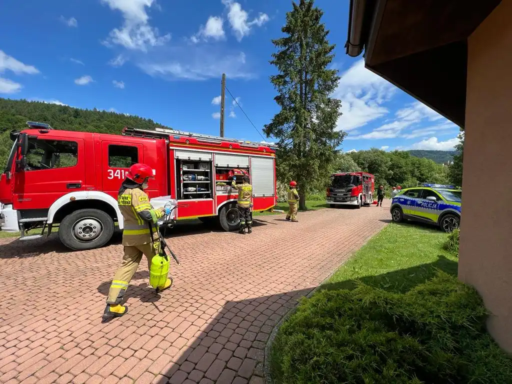 Krynica-Zdroj: w jednym z hoteli rozlano płyn o drażniącym zapachu. Dwójka dzieci trafiła do szpitala