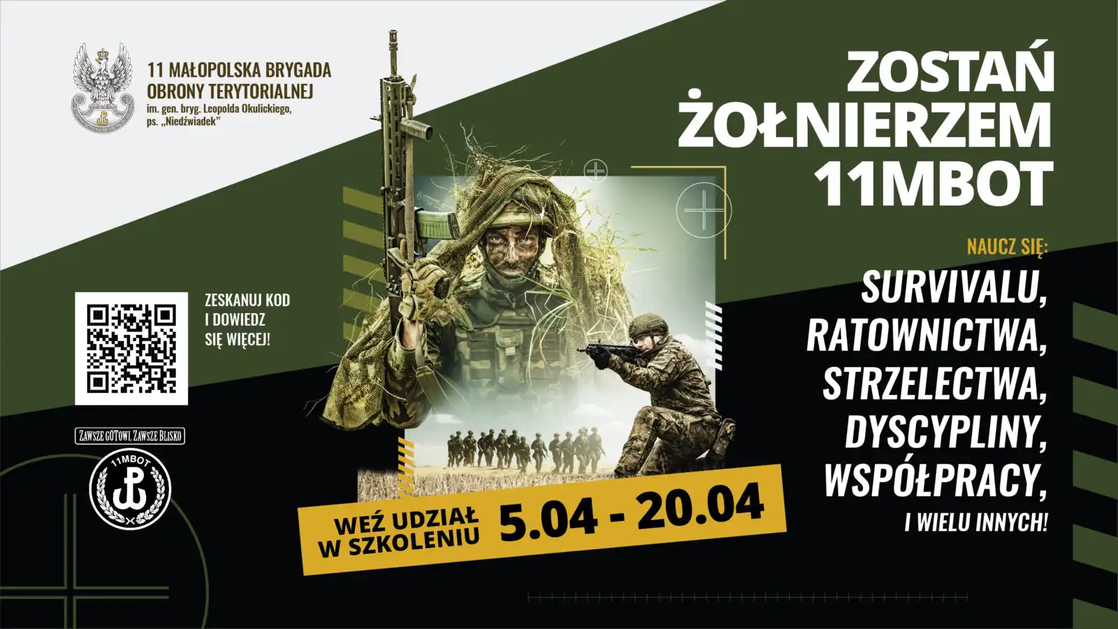Zostań żołnierzem 11MBOT – weź udział w szkoleniu w dniach od 5 do 20 kwietnia