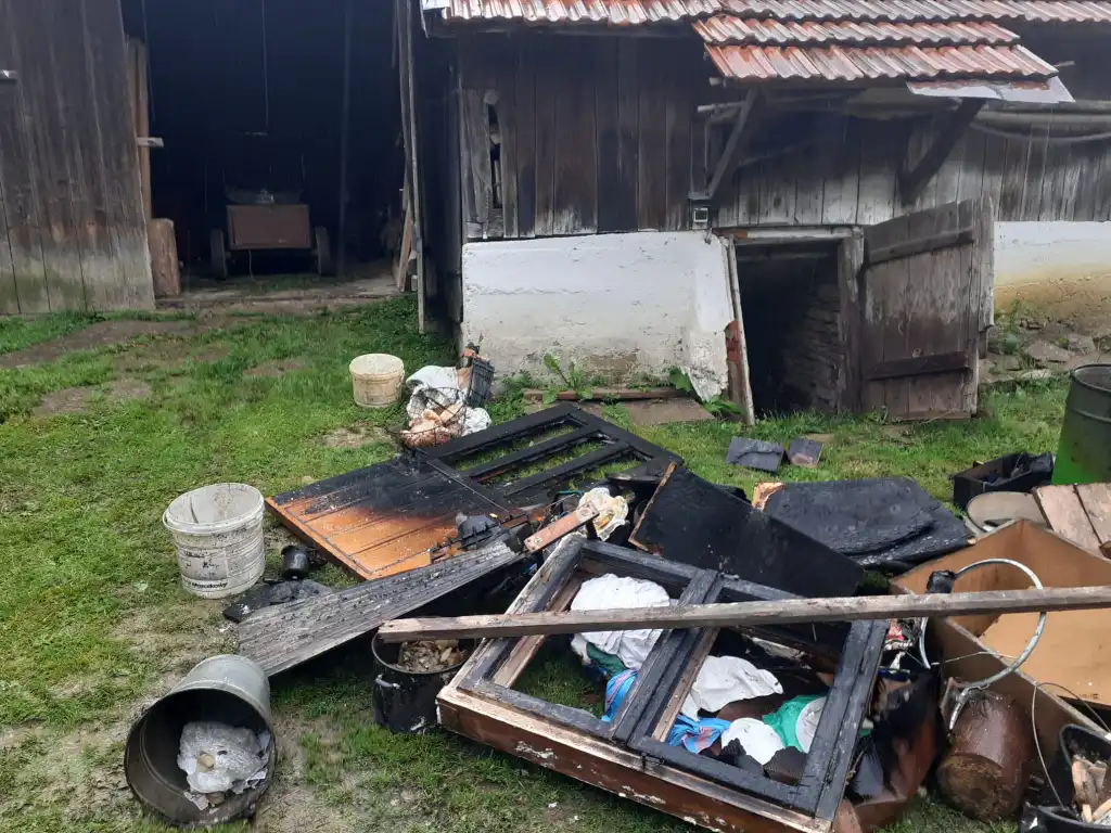 Pożar budynku gospodarczego w Wojnarowej