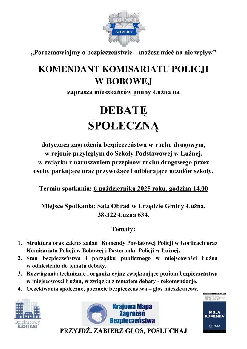 Bezpieczeństwo dzieci priorytetem. Debata społeczna w Łużnej